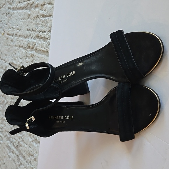 Kenneth Cole NY BLACK Embroidered sandals heels Summer Shoes - Picture 4 of 13
